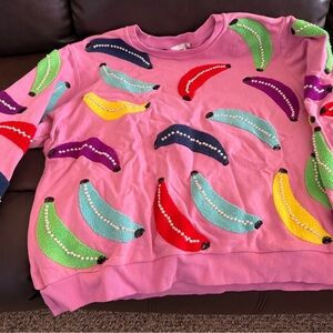 QUEEN OF SPARKLES Pink Banana Sweatshirt